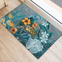 Sea Turtle In The Ocean Rubber Doormat with Polynesian Pattern Arty Style LT9 - Polynesian Pride