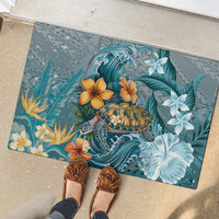 Sea Turtle In The Ocean Rubber Doormat with Polynesian Pattern Arty Style LT9 - Polynesian Pride
