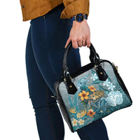 Sea Turtle In The Ocean Shoulder Handbag with Polynesian Pattern Arty Style LT9 - Polynesian Pride