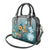 Sea Turtle In The Ocean Shoulder Handbag with Polynesian Pattern Arty Style