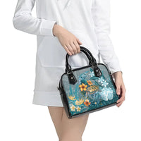 Sea Turtle In The Ocean Shoulder Handbag with Polynesian Pattern Arty Style LT9 - Polynesian Pride