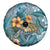 Sea Turtle In The Ocean Spare Tire Cover with Polynesian Pattern Arty Style