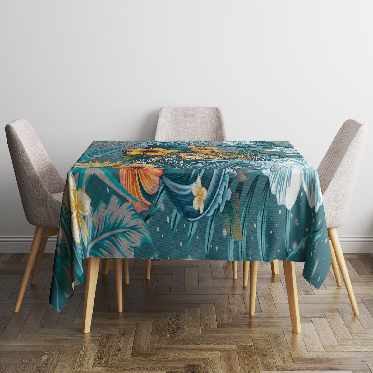 Sea Turtle In The Ocean Tablecloth with Polynesian Pattern Arty Style LT9 - Polynesian Pride