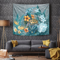 Sea Turtle In The Ocean Tapestry with Polynesian Pattern Arty Style LT9 - Polynesian Pride