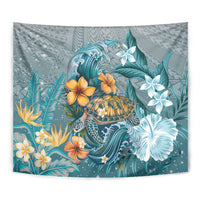 Sea Turtle In The Ocean Tapestry with Polynesian Pattern Arty Style LT9 - Polynesian Pride