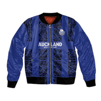 Custom Oceania Football NZ Auckland Bomber Jacket Maori Tribal Pattern LT9 Unisex Blue - Polynesian Pride
