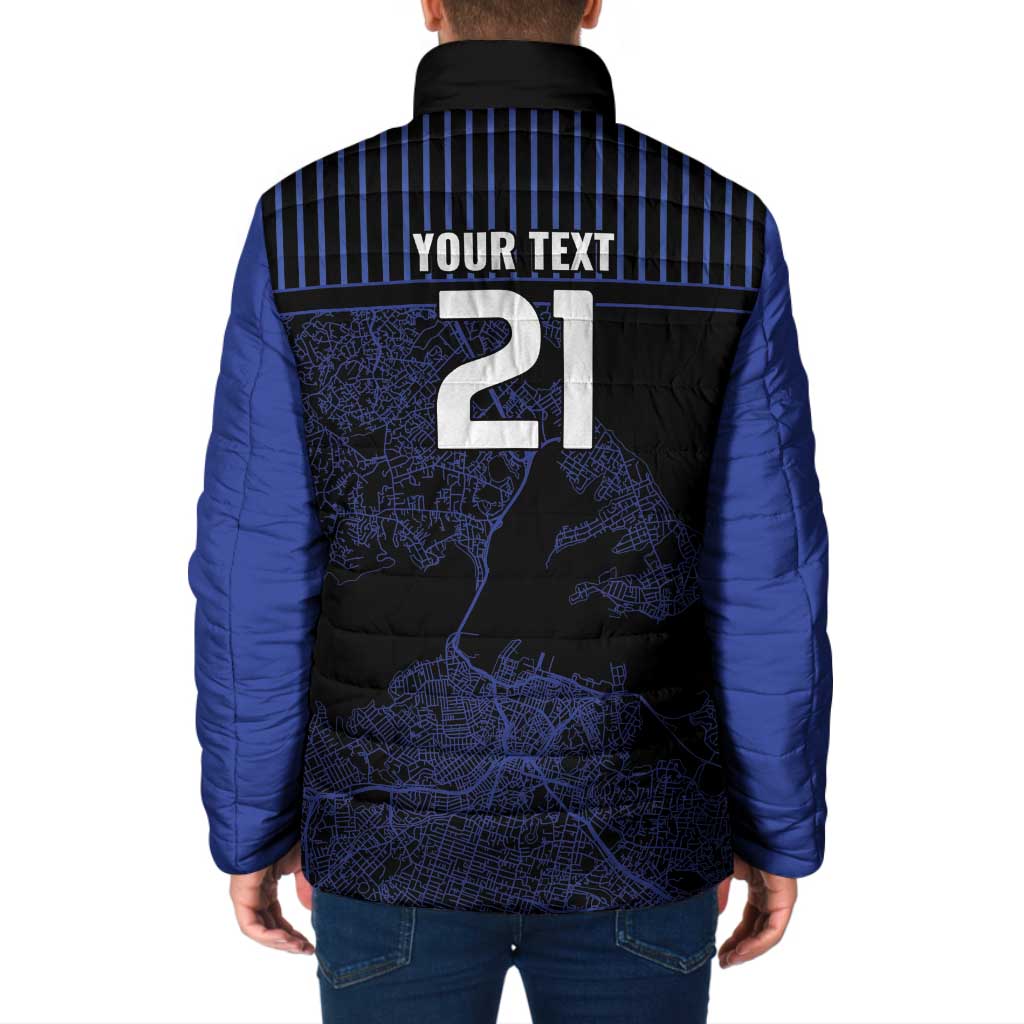 Custom Oceania Football NZ Auckland Padded Jacket Minimal City Map Style LT9 - Polynesian Pride