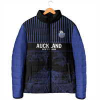 Custom Oceania Football NZ Auckland Padded Jacket Minimal City Map Style LT9 - Polynesian Pride