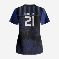 Custom Oceania Football NZ Auckland Scrub Top Minimal City Map Style LT9 - Polynesian Pride