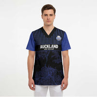 Custom Oceania Football NZ Auckland Scrub Top Minimal City Map Style LT9 - Polynesian Pride