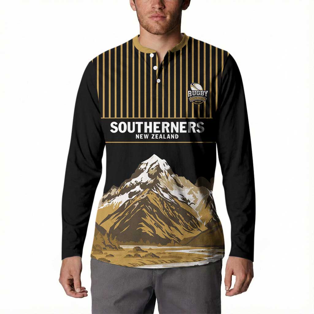 Custom Oceania Football NZ South Island Button Sweatshirt Minimal Mount Cook Silhouette LT9 - Polynesian Pride