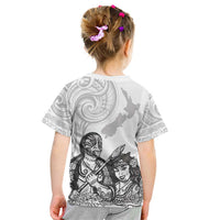 Aroha Maori Language Kid T Shirt Te Reo Maori Inspired Art LT9 - Polynesian Pride