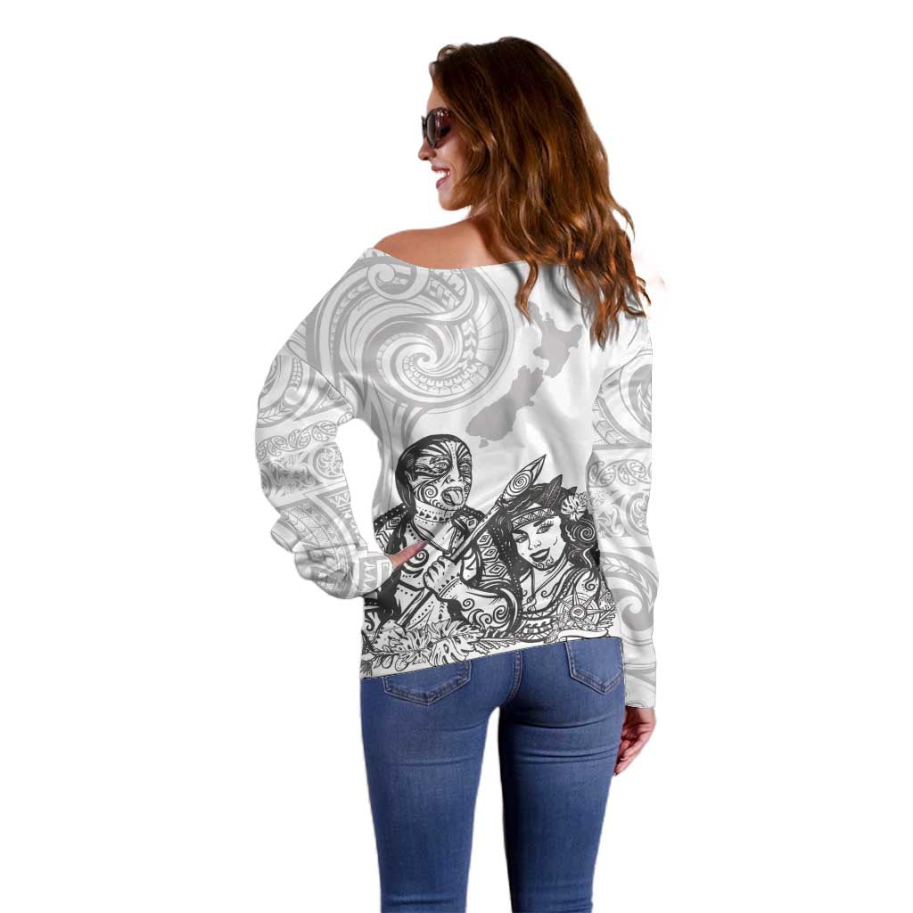 Aroha Maori Language Off Shoulder Sweater Te Reo Maori Inspired Art LT9 - Polynesian Pride