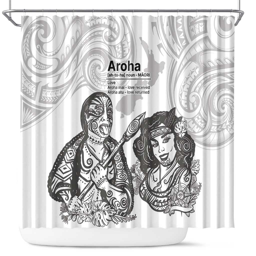 Aroha Maori Language Shower Curtain Te Reo Maori Inspired Art