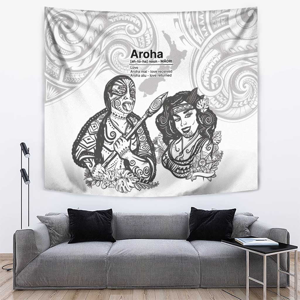 Aroha Maori Language Tapestry Te Reo Maori Inspired Art LT9 white - Polynesian Pride