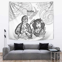 Aroha Maori Language Tapestry Te Reo Maori Inspired Art LT9 white - Polynesian Pride