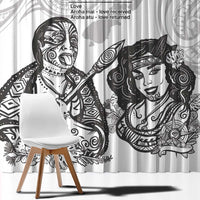 Aroha Maori Language Window Curtain Te Reo Maori Inspired Art LT9 - Polynesian Pride