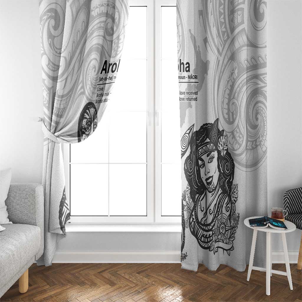 Aroha Maori Language Window Curtain Te Reo Maori Inspired Art LT9 - Polynesian Pride