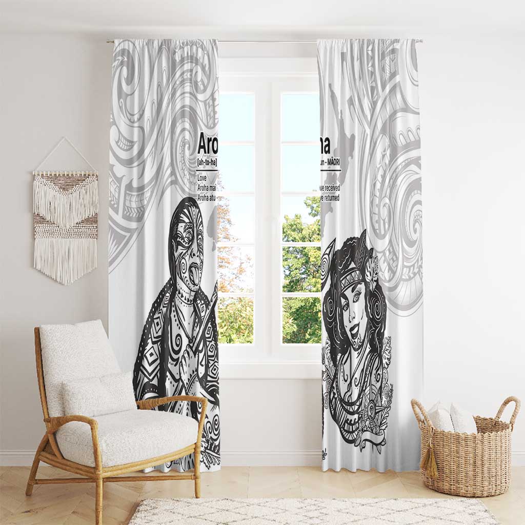 Aroha Maori Language Window Curtain Te Reo Maori Inspired Art LT9 - Polynesian Pride
