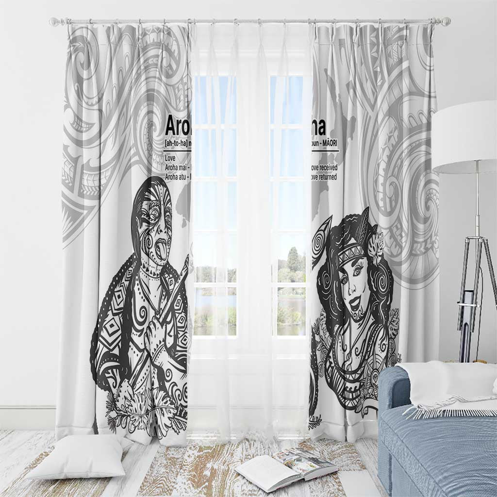 Aroha Maori Language Window Curtain Te Reo Maori Inspired Art LT9 - Polynesian Pride