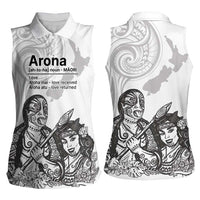 Aroha Maori Language Women Sleeveless Polo Shirt Te Reo Maori Inspired Art LT9 - Polynesian Pride