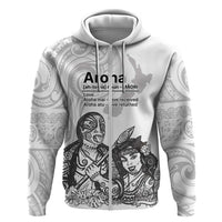 Aroha Maori Language Zip Hoodie Te Reo Maori Inspired Art LT9 Zip Hoodie white - Polynesian Pride