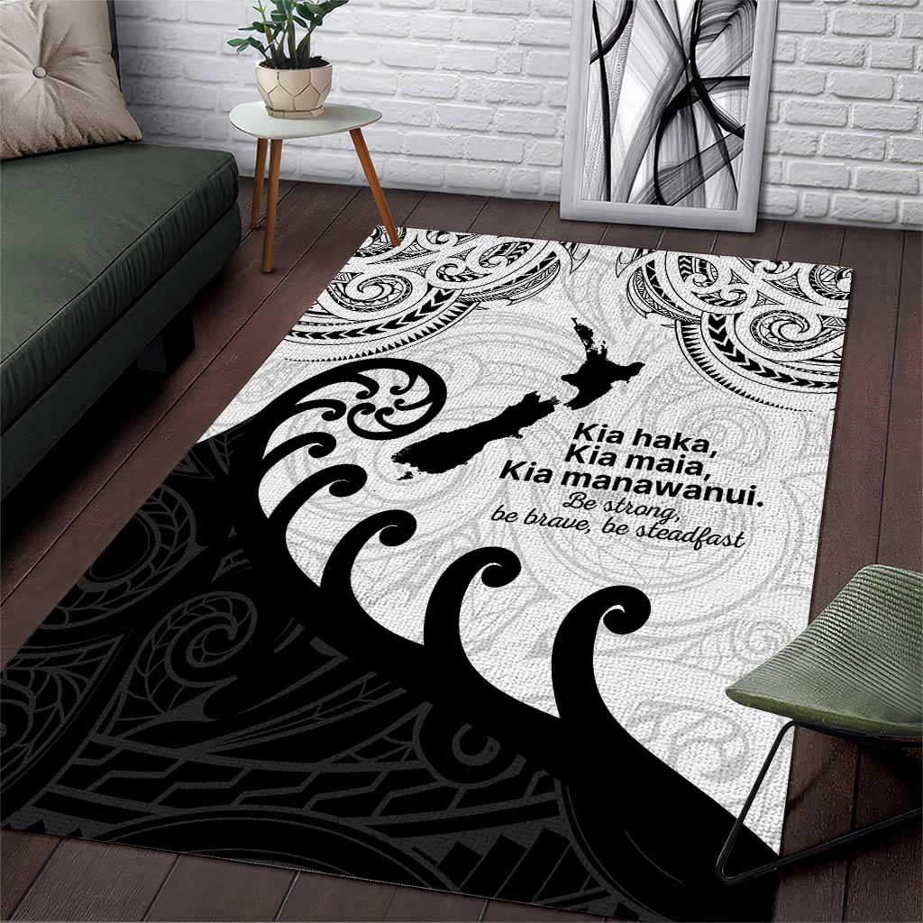 Kia Haka Maori language Area Rug Te Reo Maori Inspired Art LT9 white - Polynesian Pride