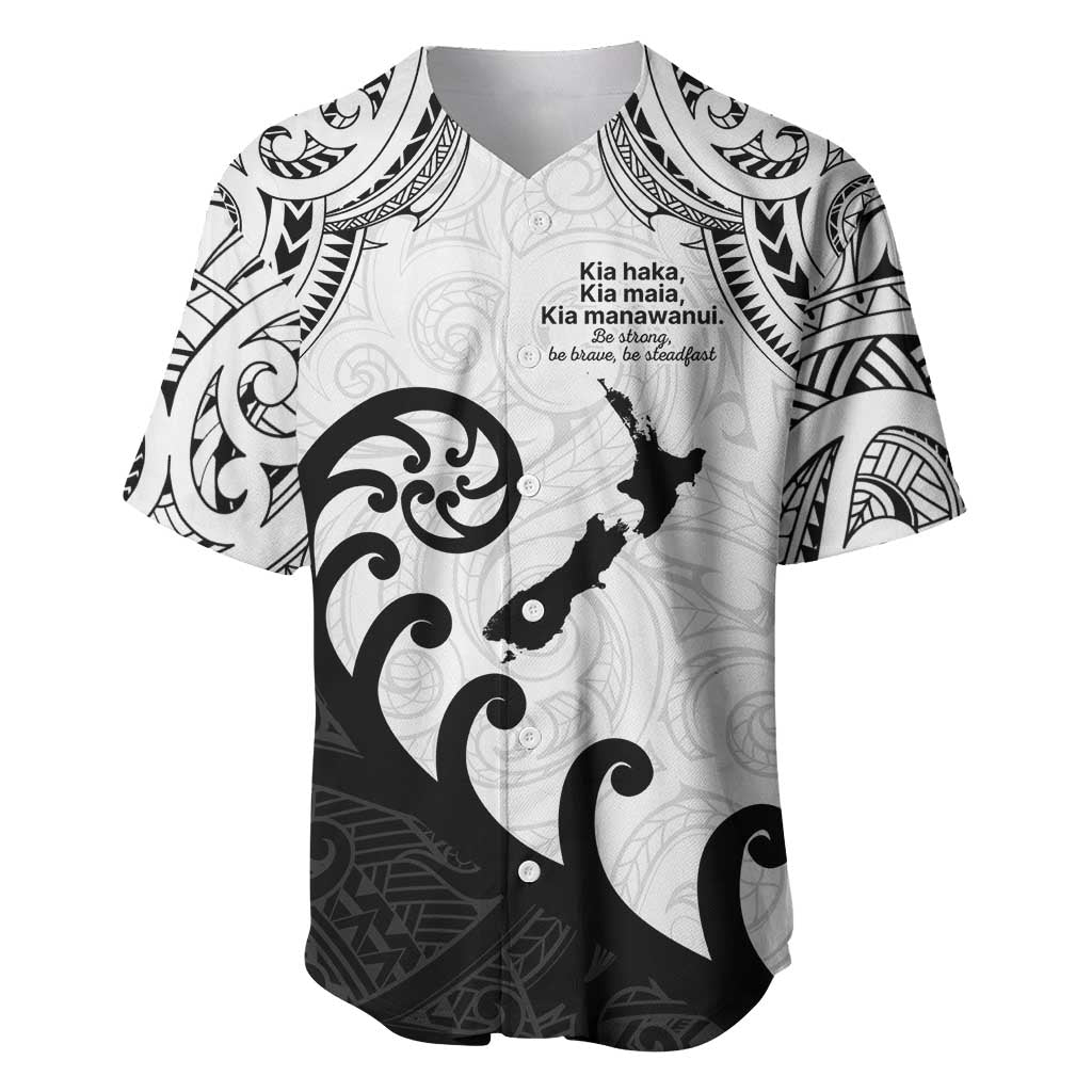 Kia Haka Maori language Baseball Jersey Te Reo Maori Inspired Art LT9 white - Polynesian Pride