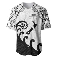 Kia Haka Maori language Baseball Jersey Te Reo Maori Inspired Art LT9 white - Polynesian Pride
