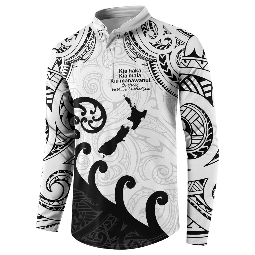 Kia Haka Maori language Button Sweatshirt Te Reo Maori Inspired Art LT9 - Polynesian Pride