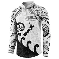 Kia Haka Maori language Button Sweatshirt Te Reo Maori Inspired Art LT9 - Polynesian Pride