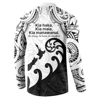 Kia Haka Maori language Button Sweatshirt Te Reo Maori Inspired Art LT9 - Polynesian Pride