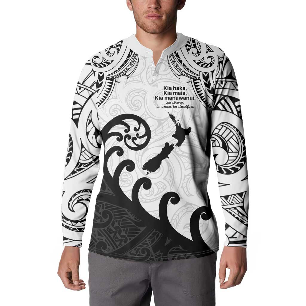 Kia Haka Maori language Button Sweatshirt Te Reo Maori Inspired Art LT9 - Polynesian Pride