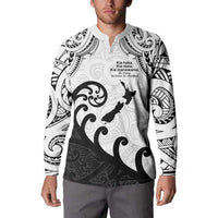 Kia Haka Maori language Button Sweatshirt Te Reo Maori Inspired Art LT9 - Polynesian Pride