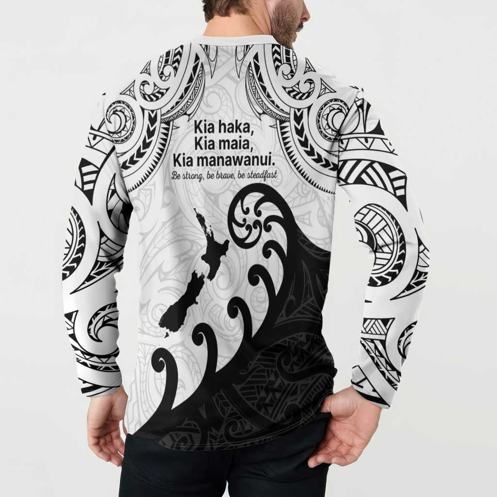 Kia Haka Maori language Button Sweatshirt Te Reo Maori Inspired Art LT9 - Polynesian Pride