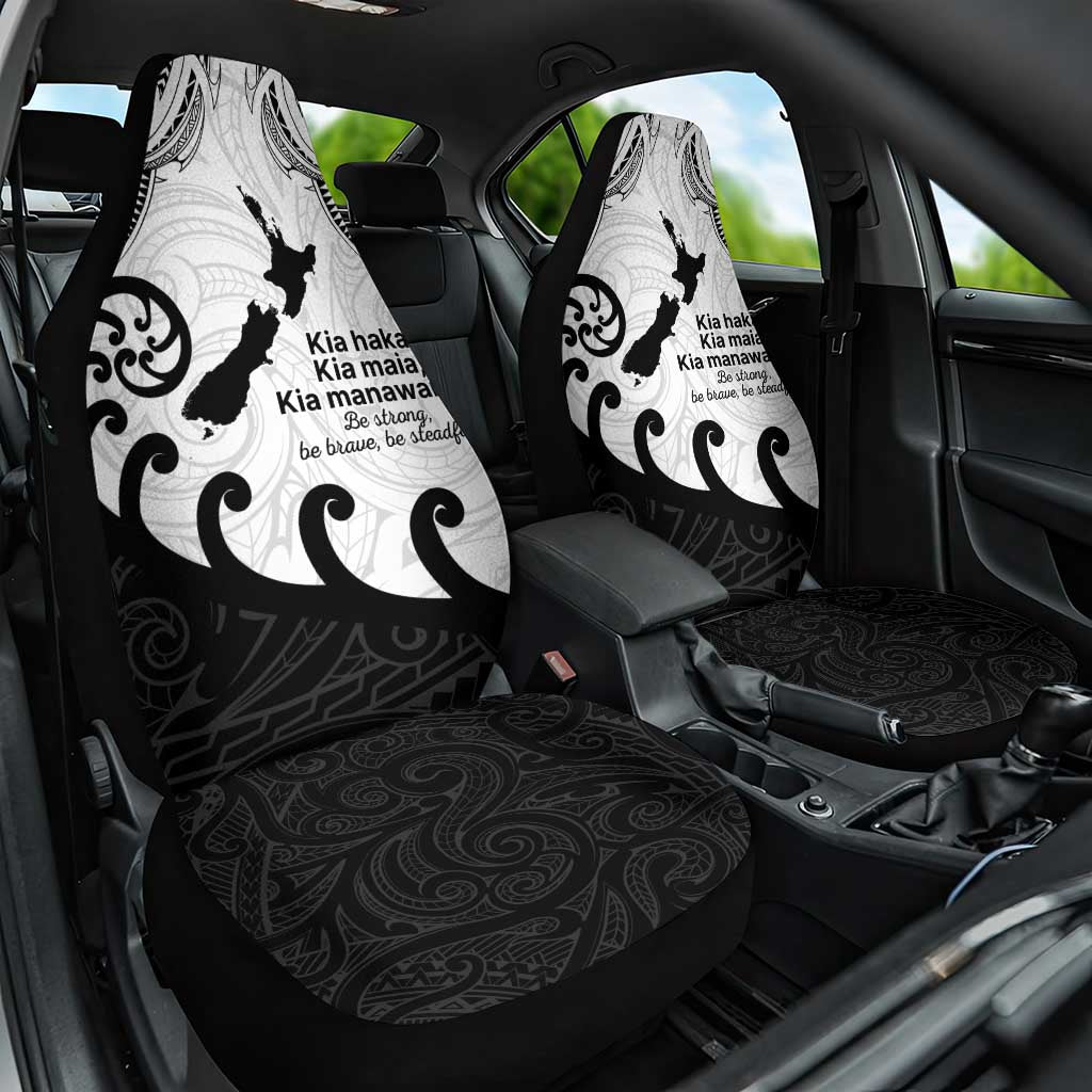 Kia Haka Maori language Car Seat Cover Te Reo Maori Inspired Art LT9 One Size white - Polynesian Pride