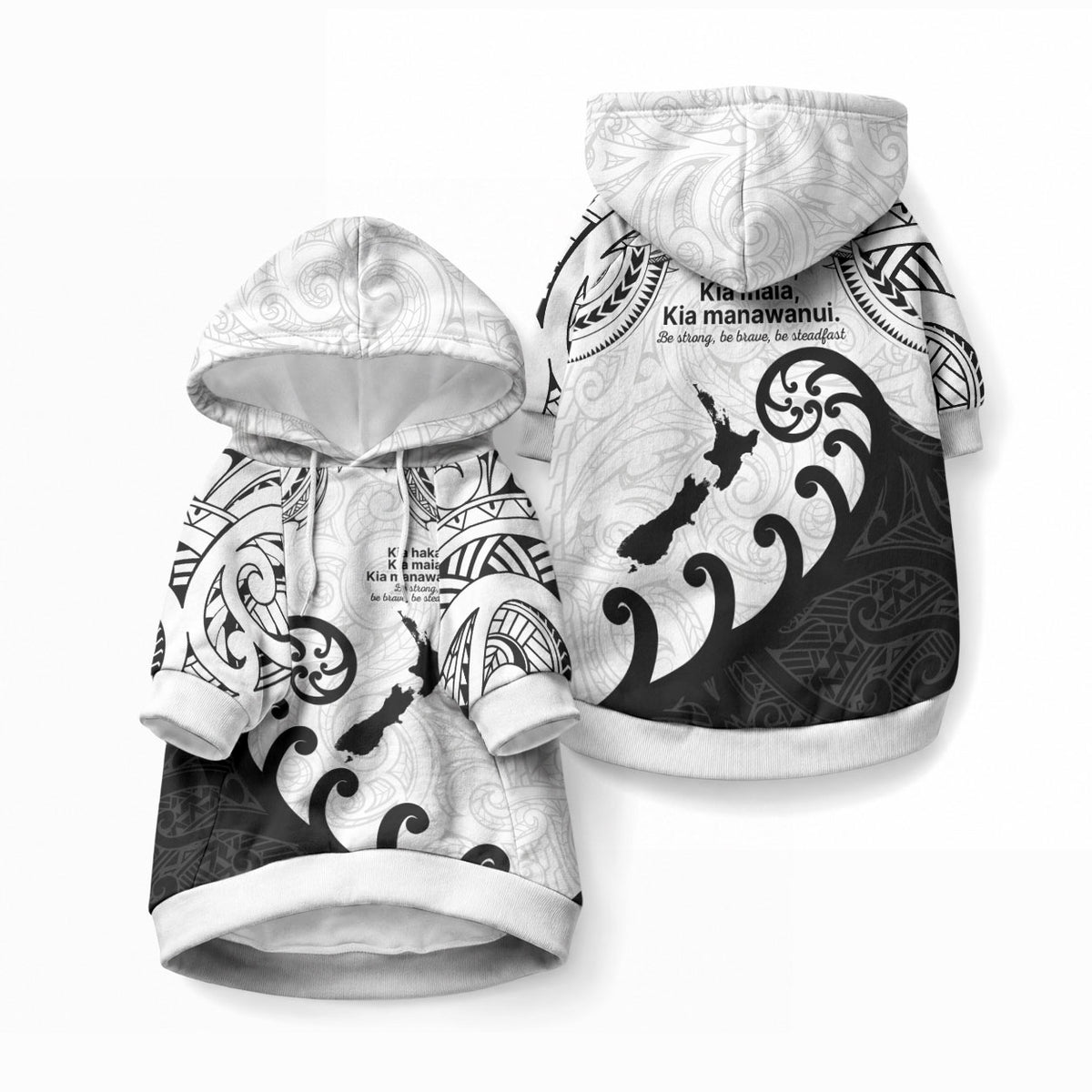 Kia Haka Maori language Pet Hoodie Te Reo Maori Inspired Art LT9 Pullover white - Polynesian Pride