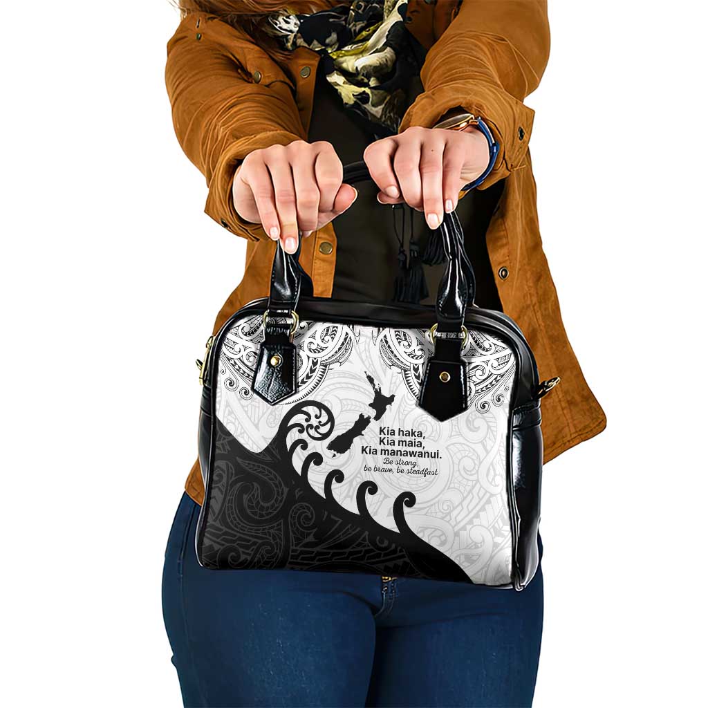Kia Haka Maori language Shoulder Handbag Te Reo Maori Inspired Art LT9 One Size white - Polynesian Pride