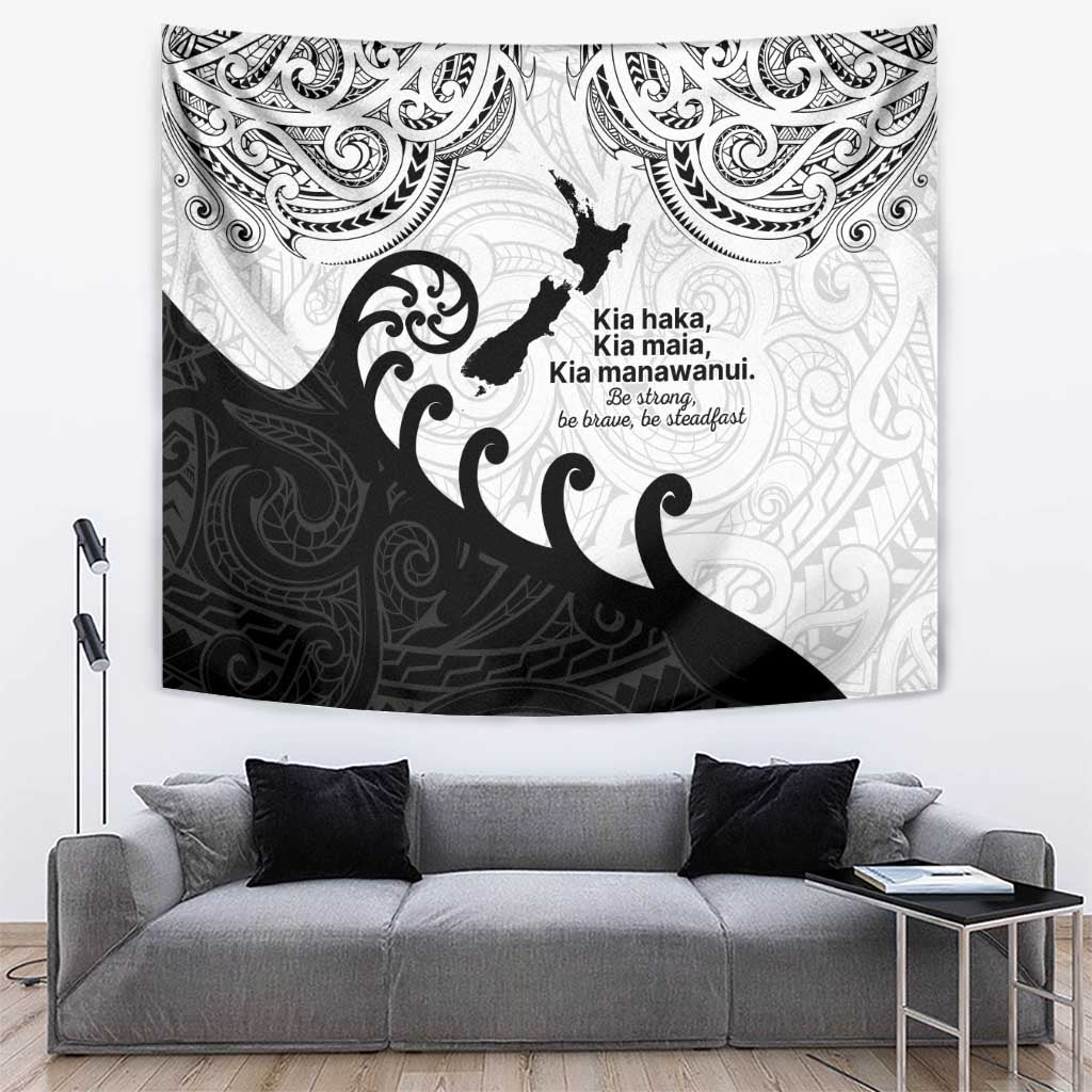 Kia Haka Maori language Tapestry Te Reo Maori Inspired Art LT9 white - Polynesian Pride