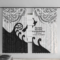 Kia Haka Maori language Window Curtain Te Reo Maori Inspired Art LT9 With Hooks white - Polynesian Pride