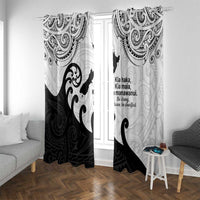 Kia Haka Maori language Window Curtain Te Reo Maori Inspired Art LT9 With Grommets white - Polynesian Pride