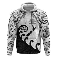 Kia Haka Maori language Zip Hoodie Te Reo Maori Inspired Art LT9 Pullover Hoodie white - Polynesian Pride