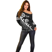 Kia Ora Maori Language Off Shoulder Sweater Te Reo Maori Koru Fern Art LT9 - Polynesian Pride
