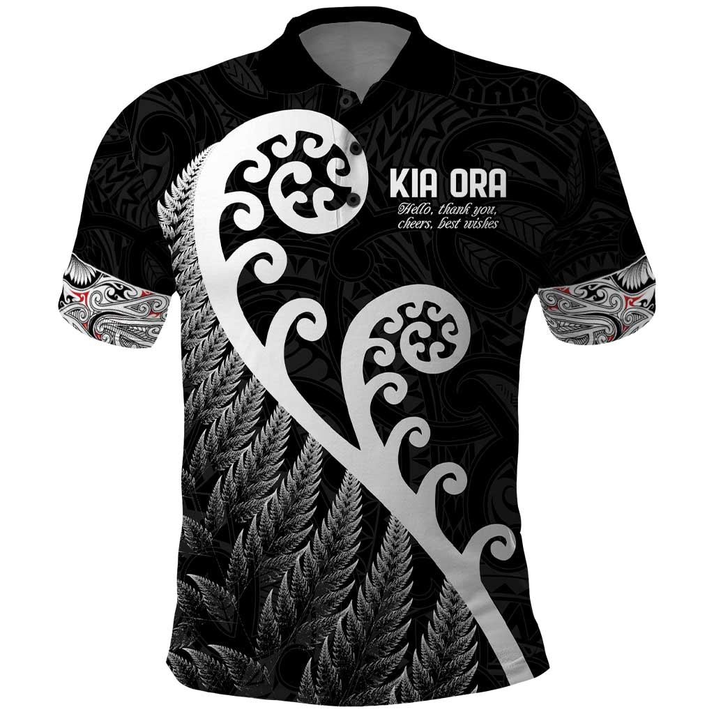 Kia Ora Maori Language Polo Shirt Te Reo Maori Koru Fern Art