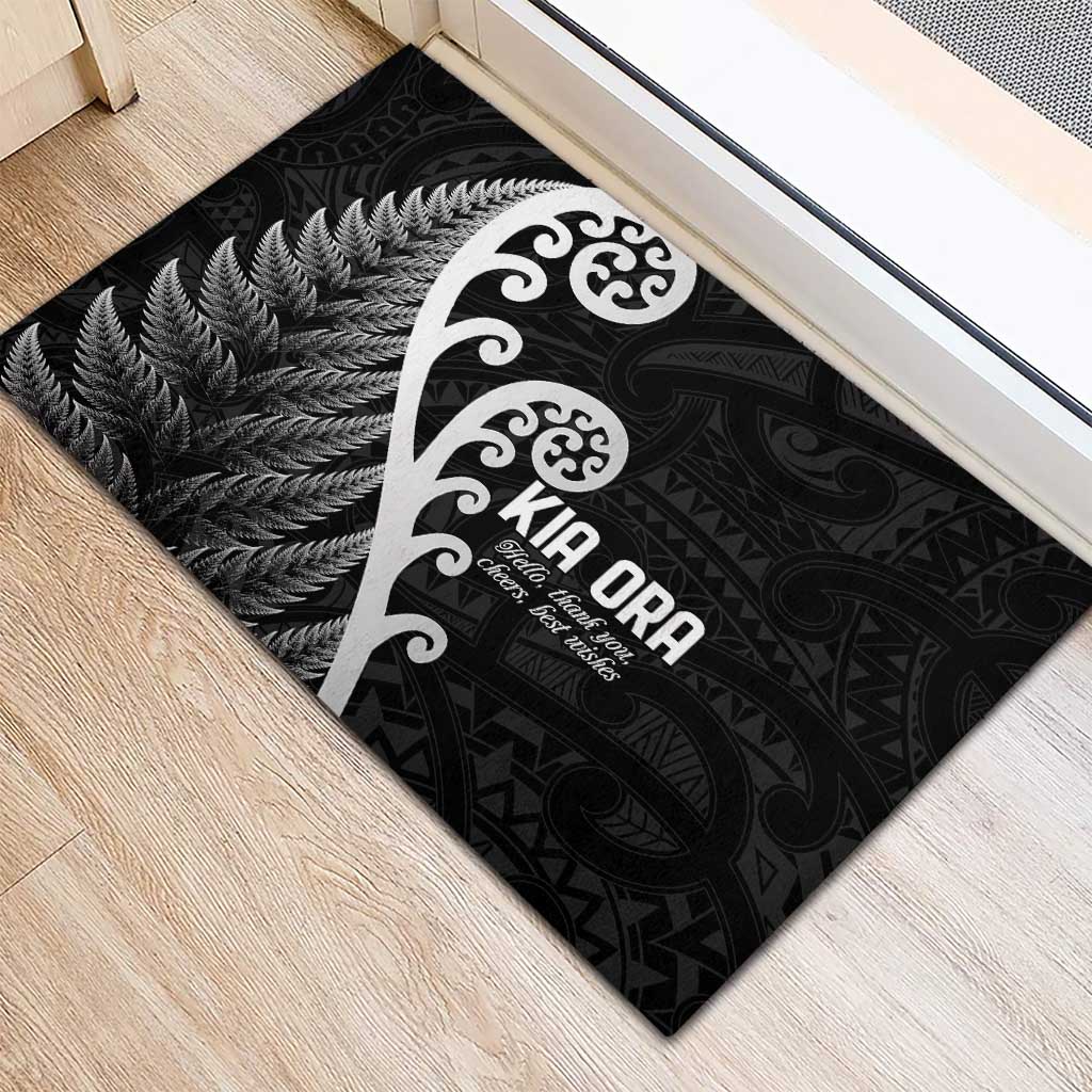 Kia Ora Maori Language Rubber Doormat Te Reo Maori Koru Fern Art LT9 - Polynesian Pride