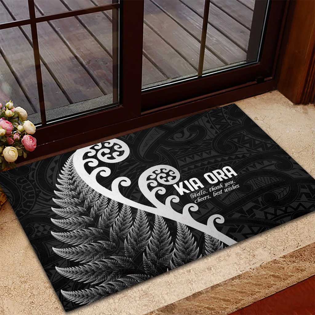 Kia Ora Maori Language Rubber Doormat Te Reo Maori Koru Fern Art LT9 - Polynesian Pride