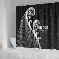Kia Ora Maori Language Shower Curtain Te Reo Maori Koru Fern Art LT9 - Polynesian Pride