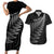 New Zealand Te Reo Māori Couples Matching Short Sleeve Bodycon Dress and Hawaiian Shirt Simple Black Fern