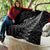 New Zealand Te Reo Māori Quilt Simple Black Fern