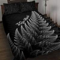 New Zealand Te Reo Mori Quilt Bed Set Simple Black Fern LT9 Black - Polynesian Pride